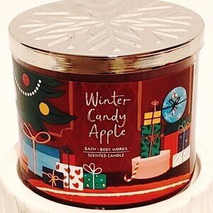 Bath and Body Works Winter Candy Apple Three Wick Candle BNIP